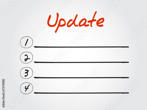 Blank Update list, vector concept background