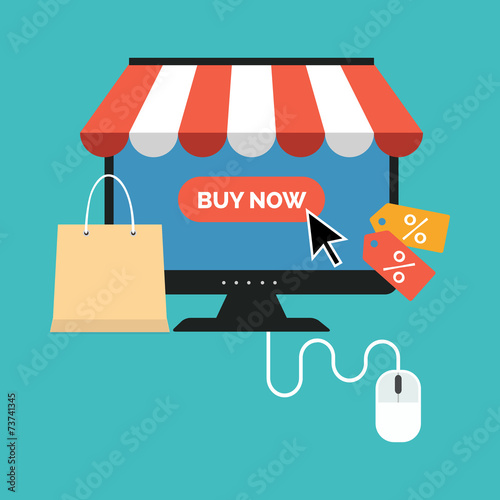 Online shopping concept. Flat design stylish.