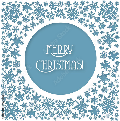 Merry Christmas vector snowflakes card