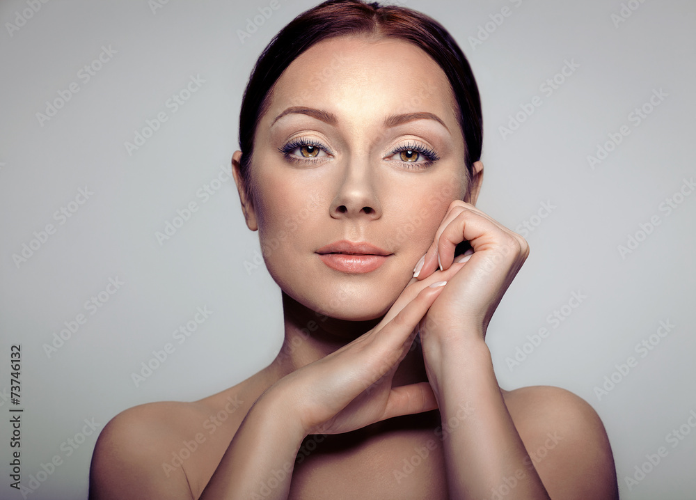 Fototapeta premium BeautifulWoman Touching her Face.