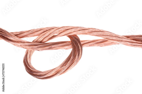 Copper wire isolated on white, energy industry