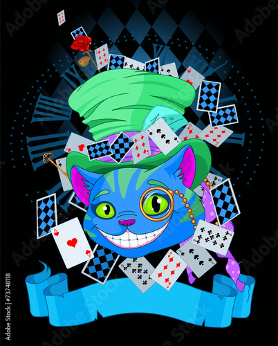 Cheshire Cat in Top Hat design