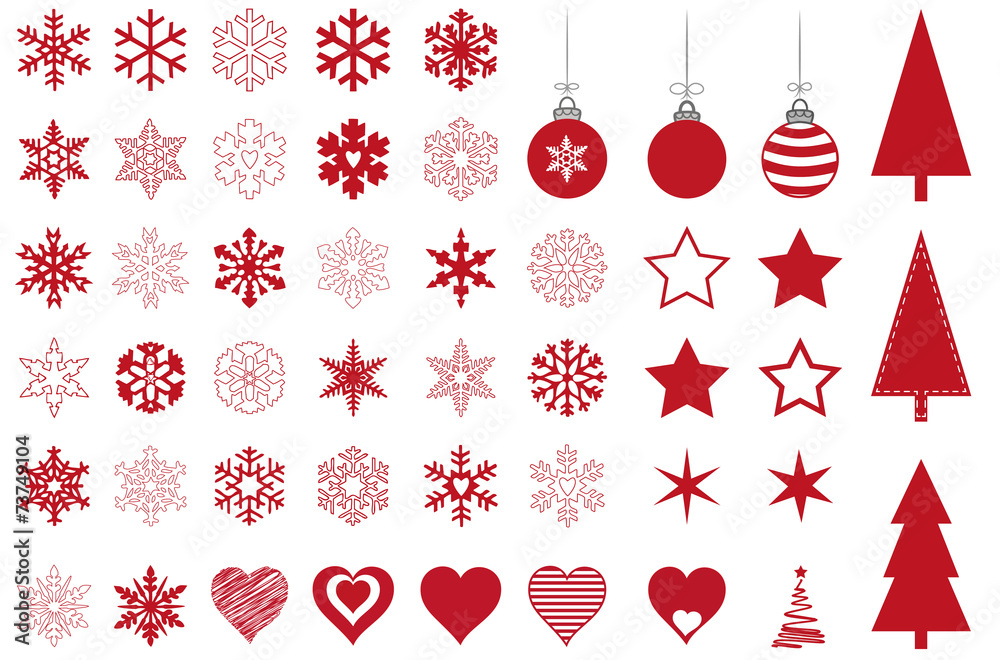 Weihnachtssymbole Stock-Vektorgrafik | Adobe Stock