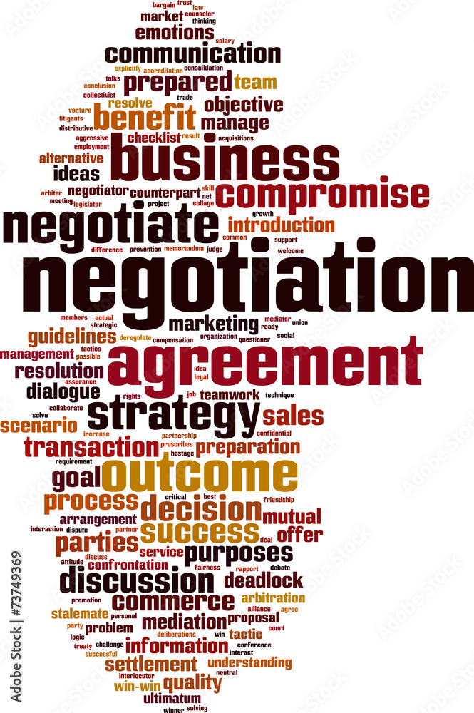 Obraz premium Negotiation word cloud concept. Vector illustration
