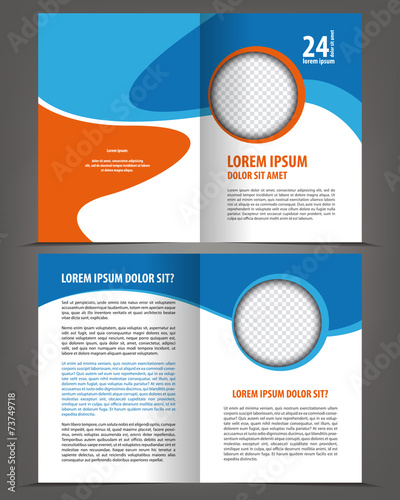 Vector empty bi-fold brochure design print template