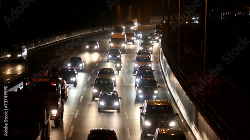 Autobahn bei Nacht photo