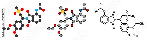 Apremilast psoriasis drug molecule. photo