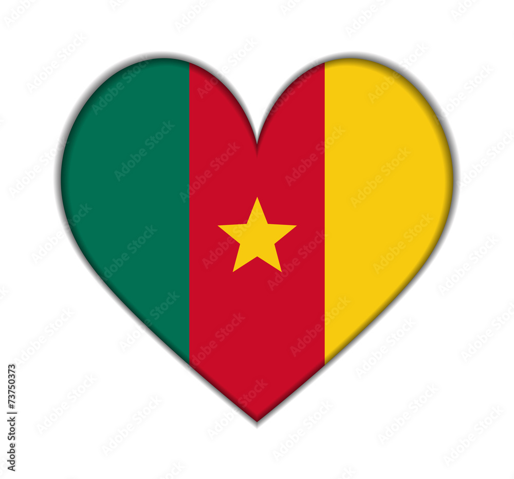 Cameroon heart flag vector Cameroon heart flag vector
