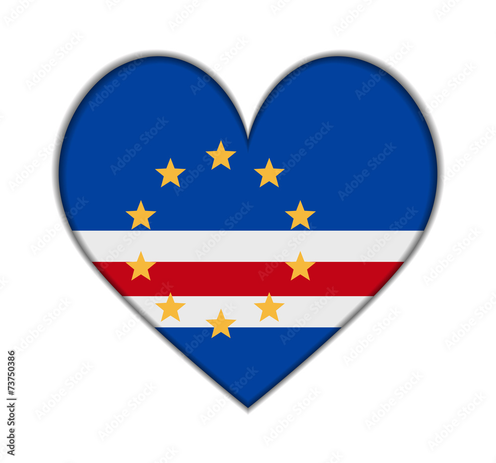 Cape Verde heart flag vector Cape Verde heart flag vector