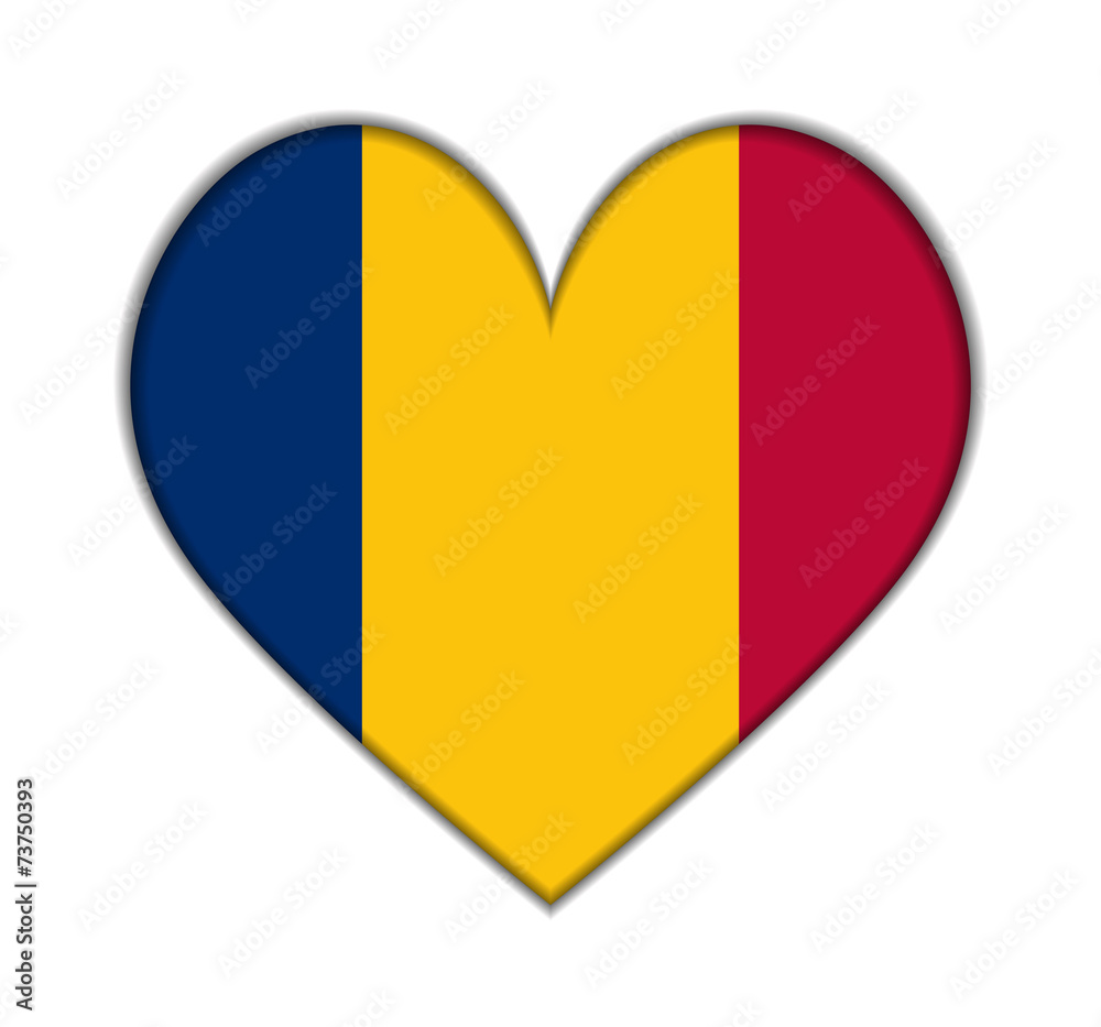 Fototapeta premium Chad heart flag vector