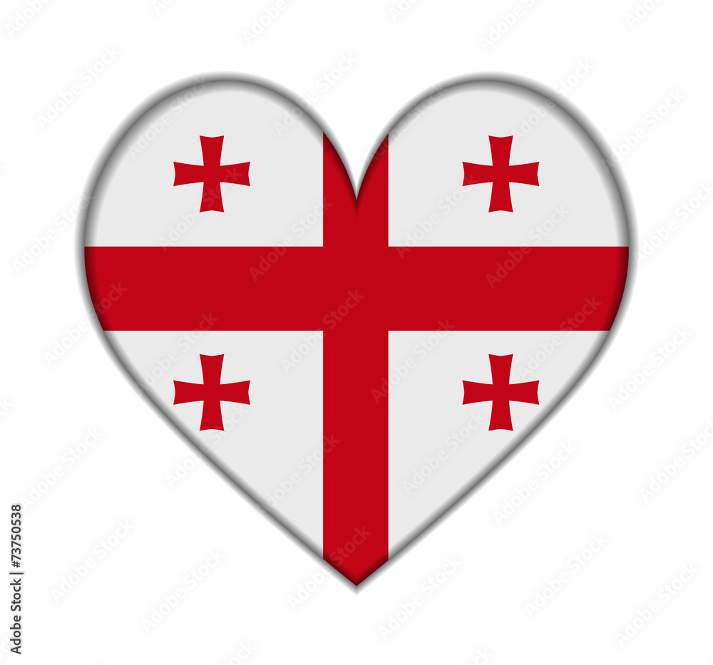 Georgia heart flag vector