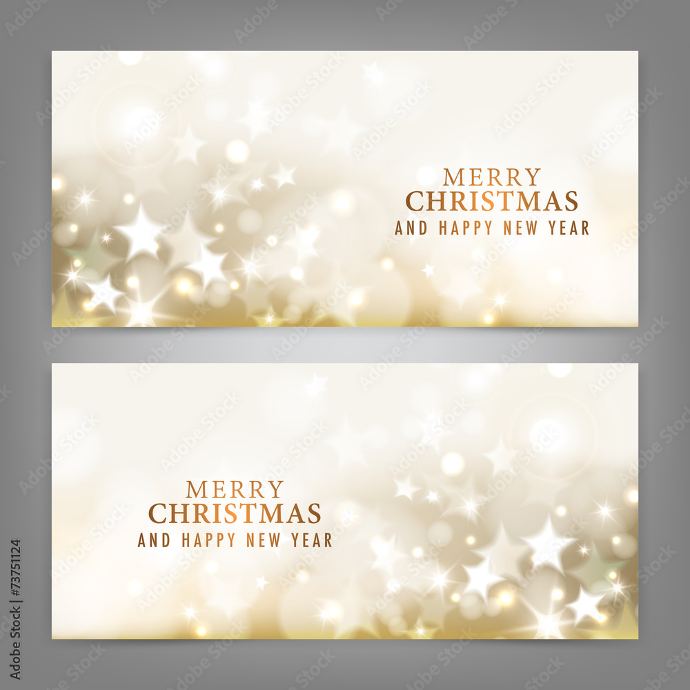 Merry Christmas and Happy New Year card. Vector illustration