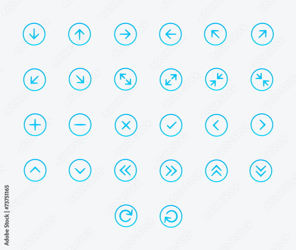 Thin line Arrows icon set. Vector illustration Thin line Arrows icon set. Vector illustration