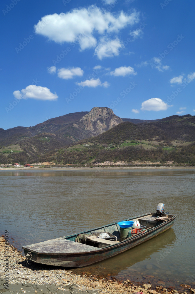 Boat in a Djerdap lake