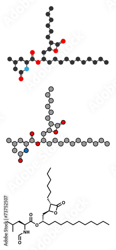 Orlistat obesity drug molecule. photo