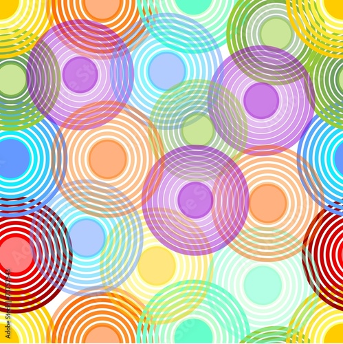 Background with concentric circles in pastel rainbow colors