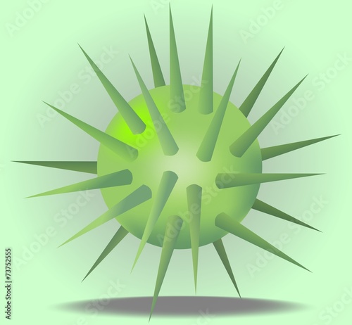 3d green ball with prickles