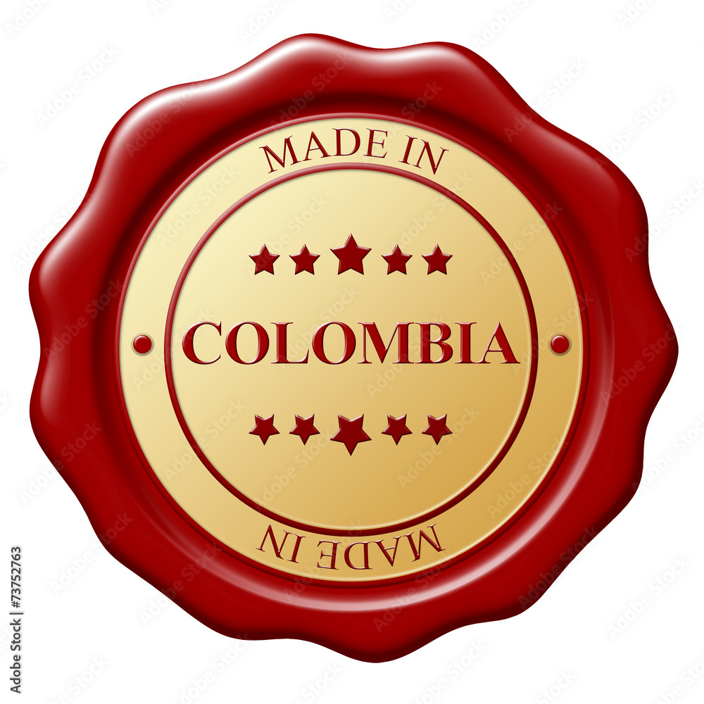 Illustration of Made In wax seal on white background Illustration of Made In wax seal on white background