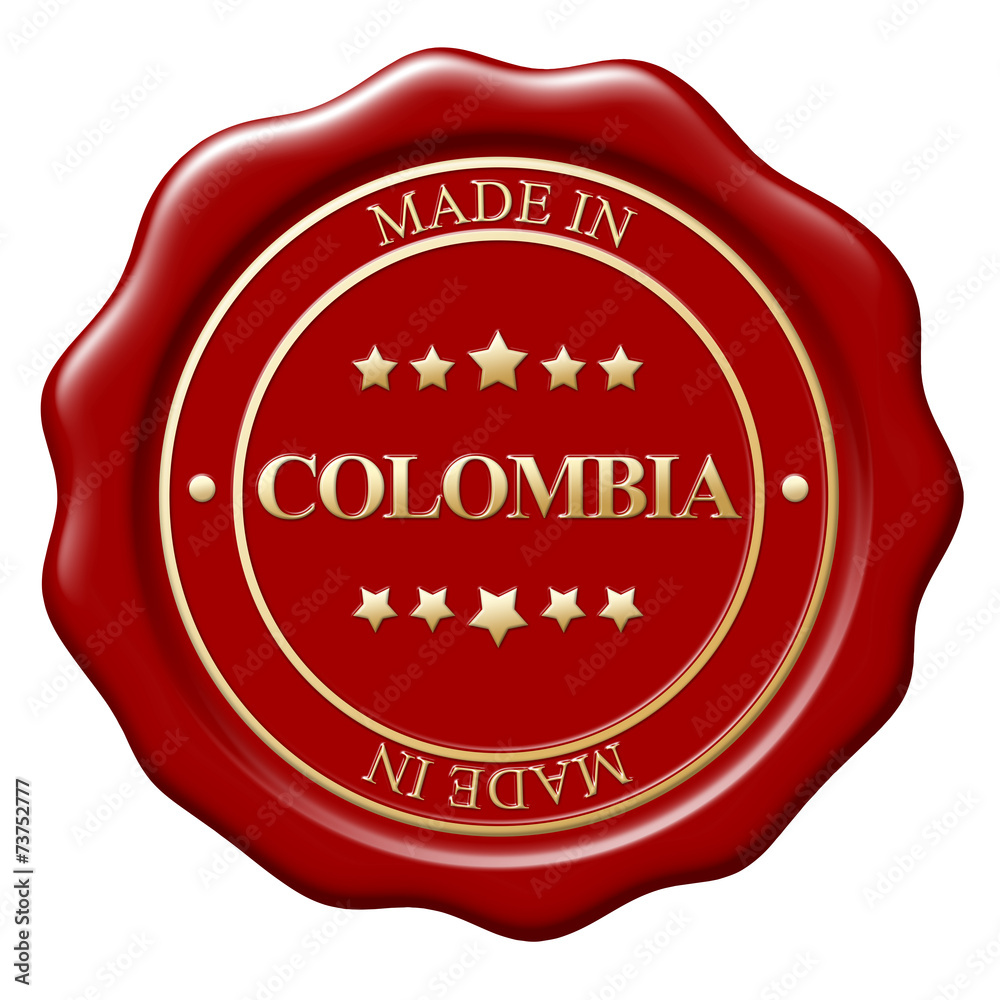 Illustration of Made In wax seal on white background Illustration of Made In wax seal on white background