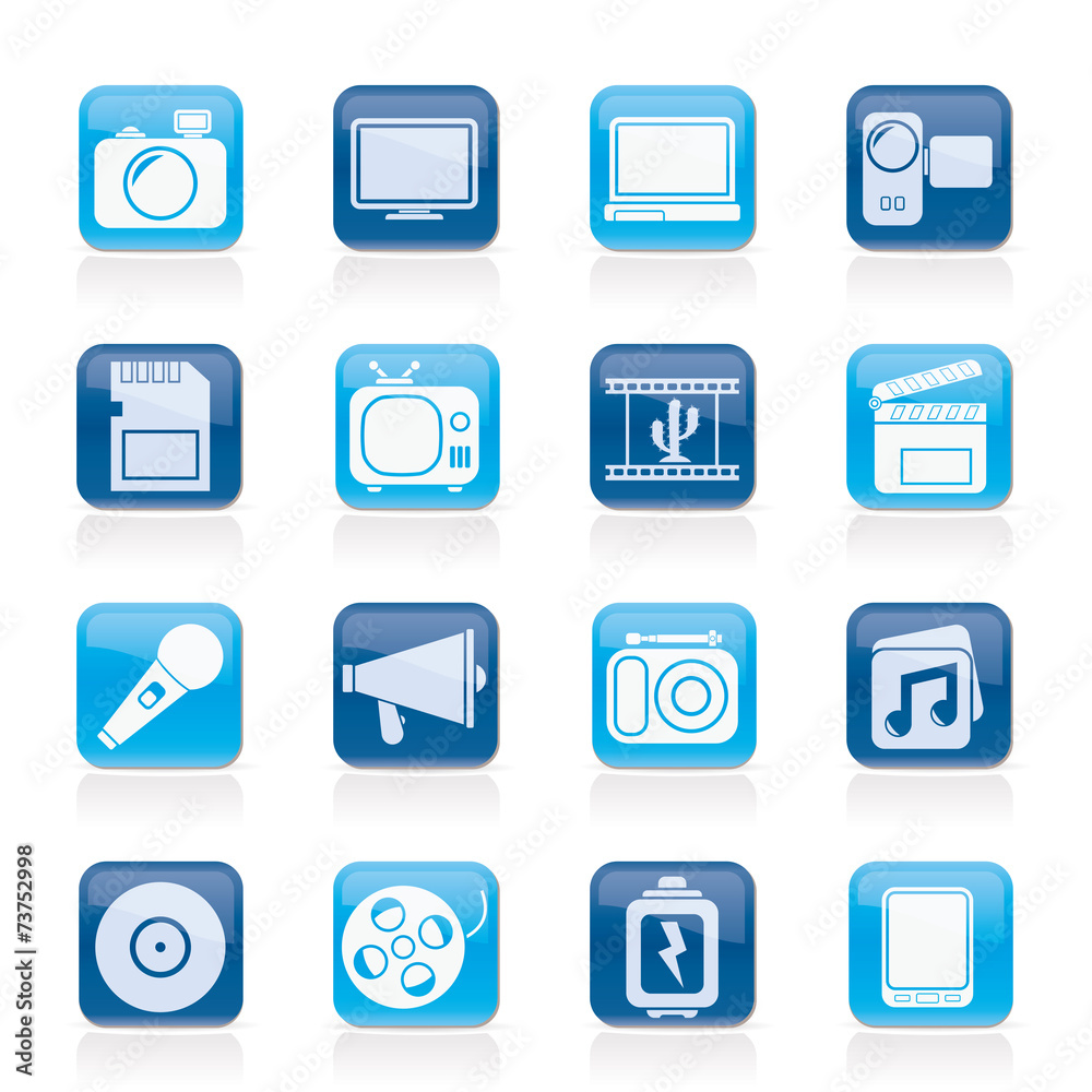 Multimedia and technology Icons - vector icon set Multimedia and technology Icons - vector icon set