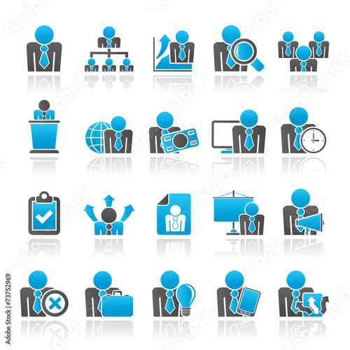 human resource and business icons - vector icon set