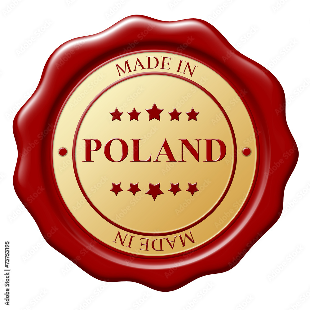 Illustration of Made In wax seal on white background Illustration of Made In wax seal on white background