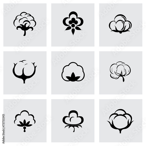 Vector cotton icon set