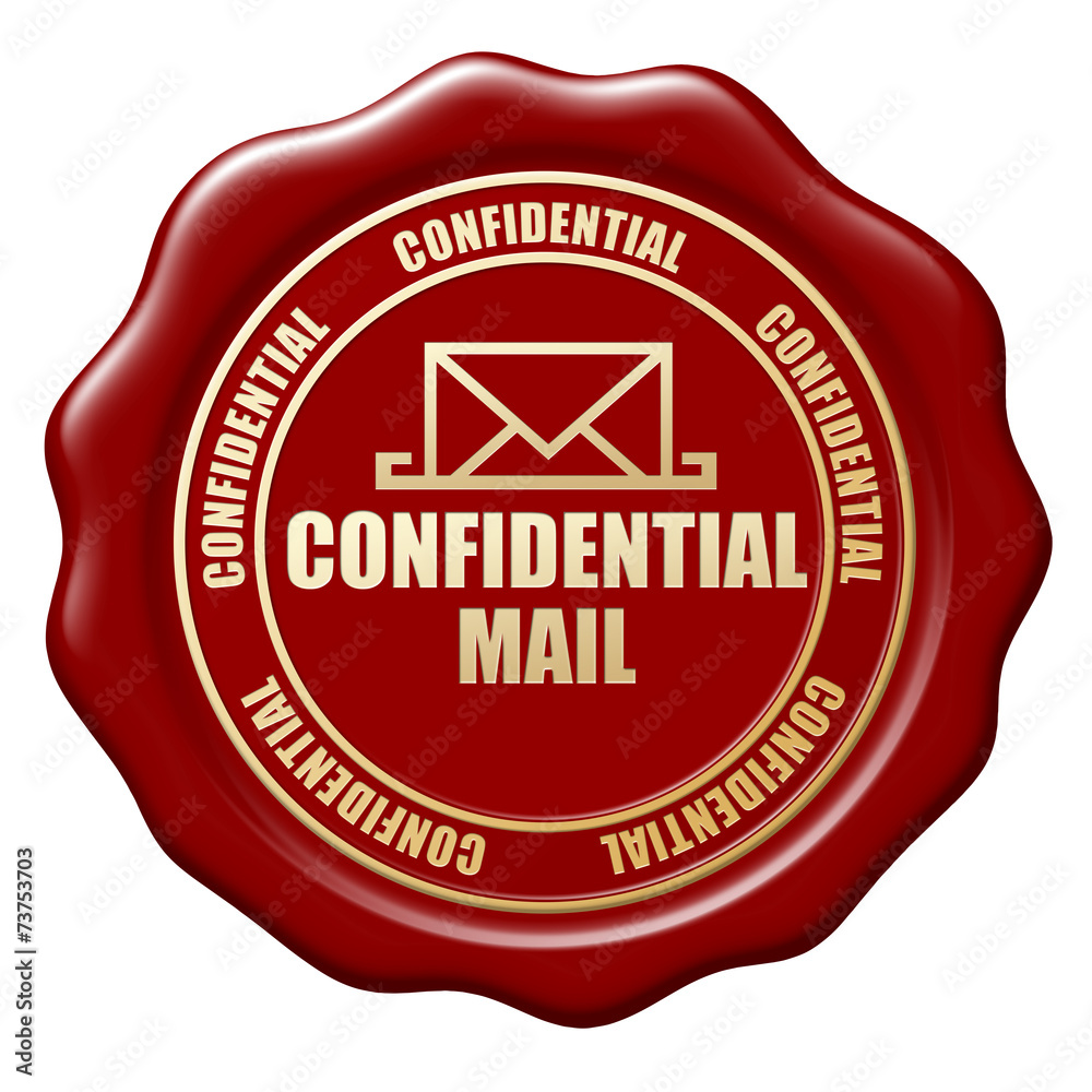 Illustration of confidential wax seal on white background Illustration of confidential wax seal on white background