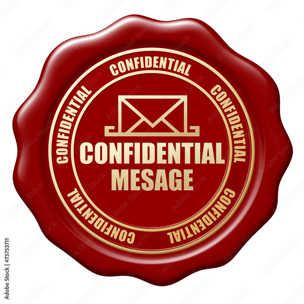 Illustration of confidential wax seal on white background Illustration of confidential wax seal on white background