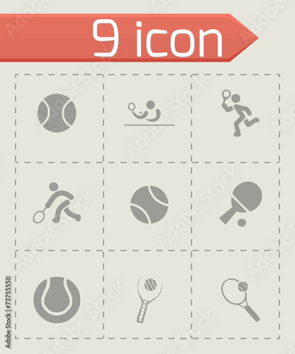 Vector tennis icon set
