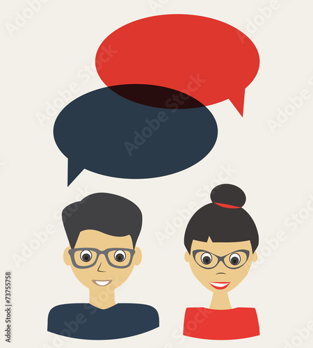 people icons with chat speech bubbles