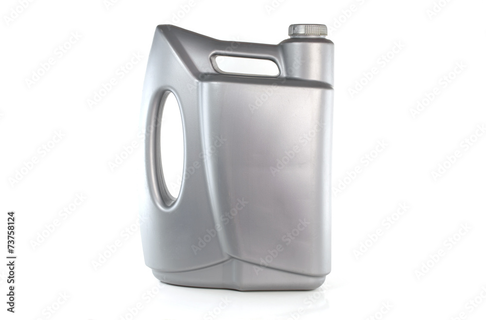 canister with machine oil isolated on white background canister with machine oil isolated on white background
