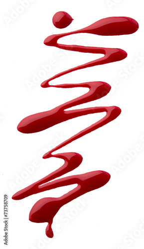 Red color abstract shape nail varnish