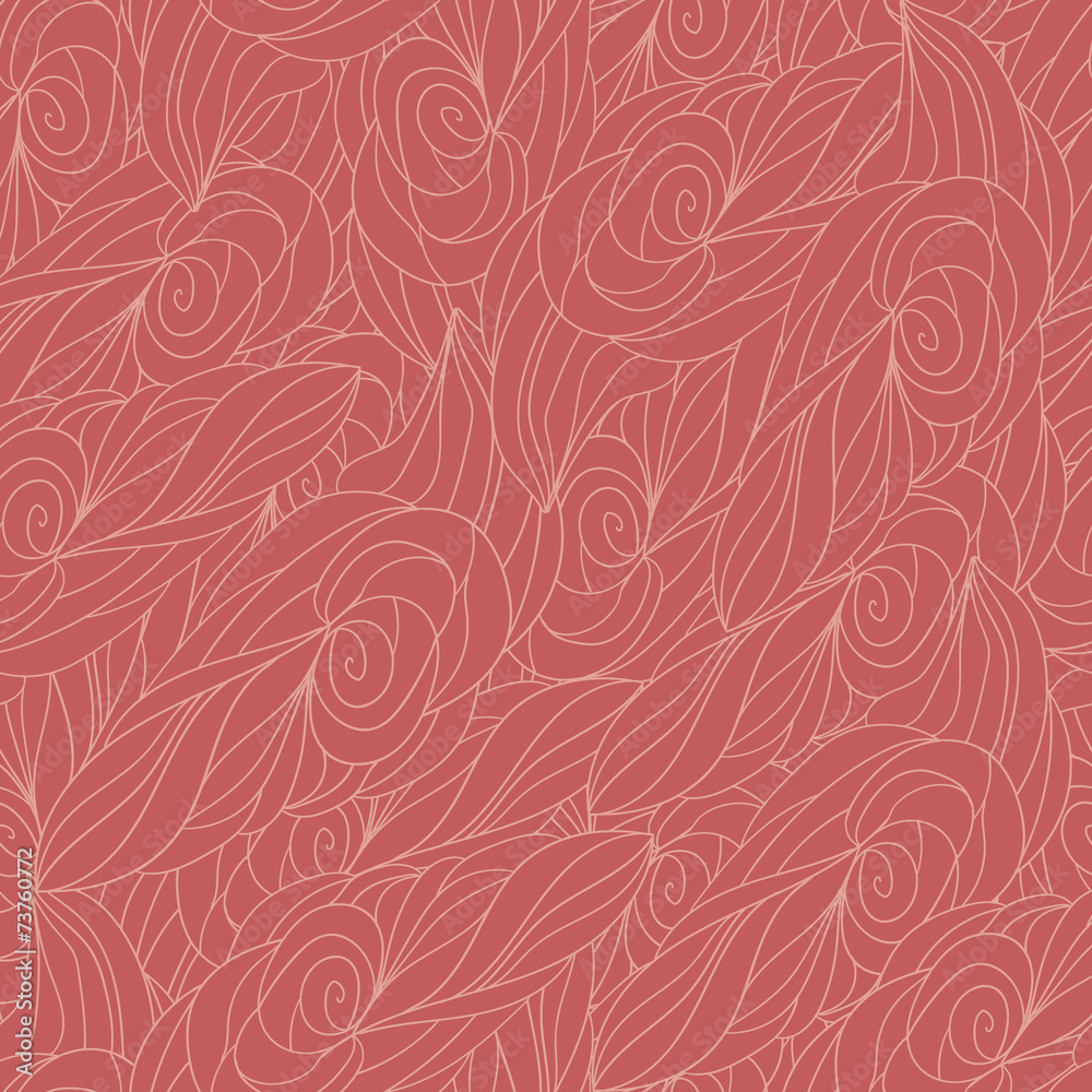 Fototapeta premium doodle seamless floral pattern hair