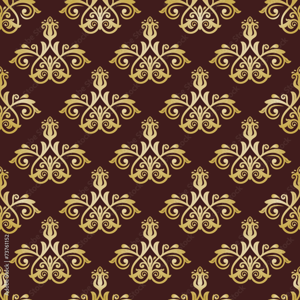 Damask Seamless Vector Pattern. Orient Background Damask Seamless Vector Pattern. Orient Background