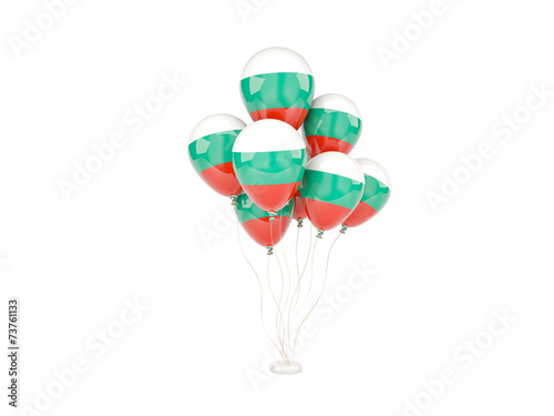 Flying balloons with flag of bulgaria