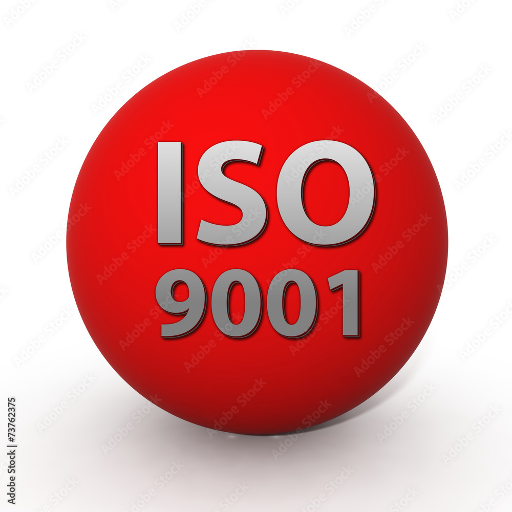 Iso 9001 circular icon on white background Iso 9001 circular icon on white background