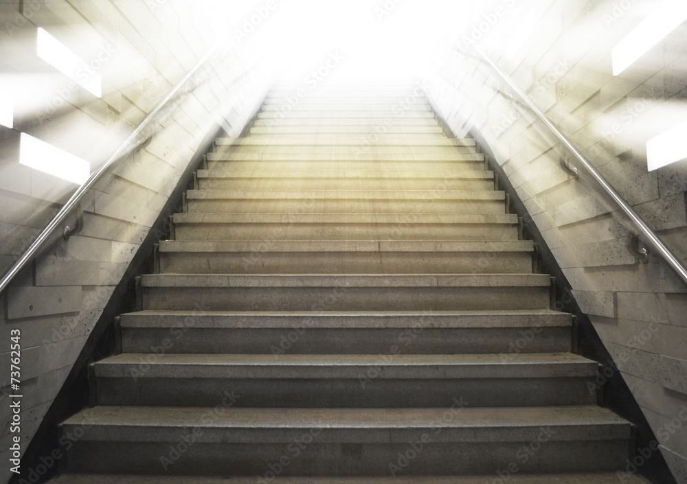 tunnel Staircase going up to the light tunnel Staircase going up to the light