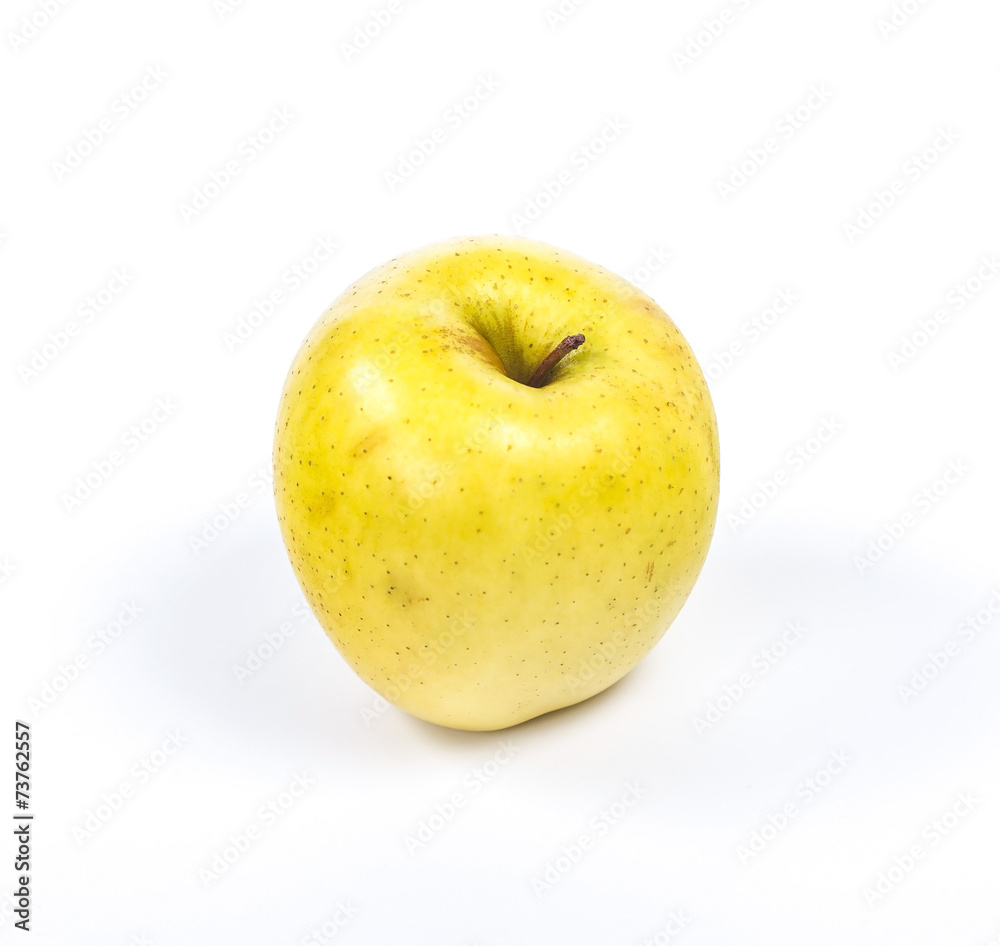 whole yellow apple, isolated on a white background whole yellow apple, isolated on a white background