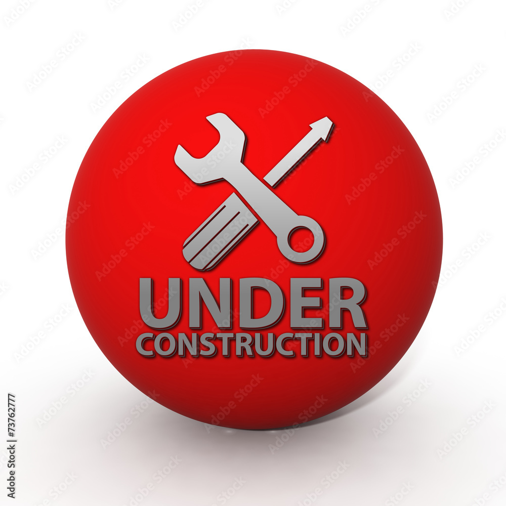 Under construction circular icon on white background Under construction circular icon on white background