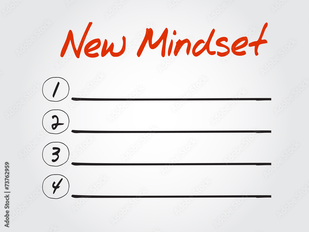 Blank New Mindset list, vector concept background Blank New Mindset list, vector concept background