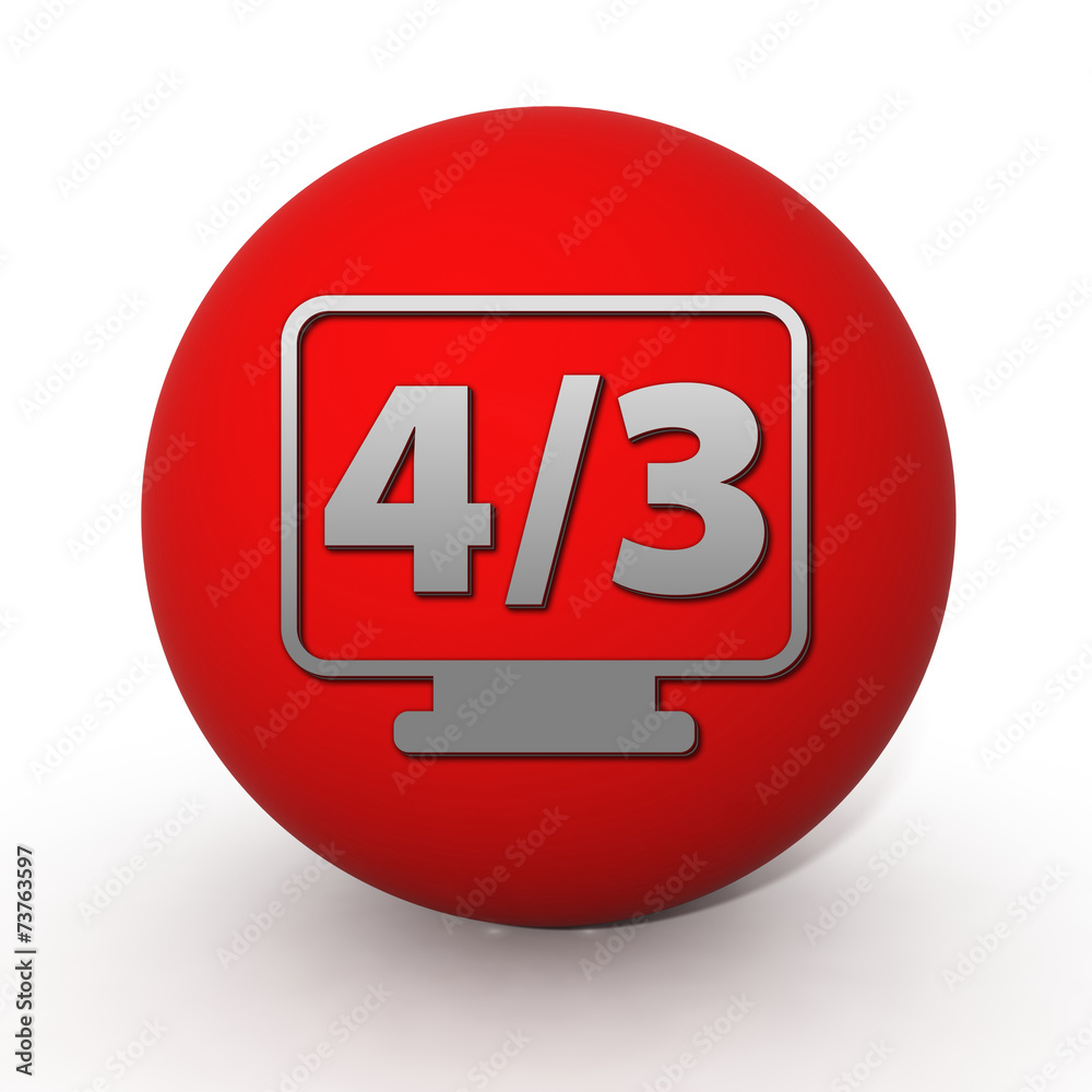 4/3 movie circular icon on white background 4/3 movie circular icon on white background