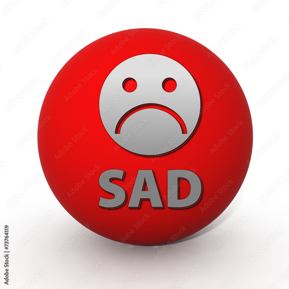 Sad face circular icon on white background Sad face circular icon on white background