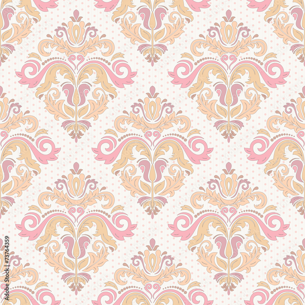 Damask Seamless Vector Pattern. Orient Background Damask Seamless Vector Pattern. Orient Background