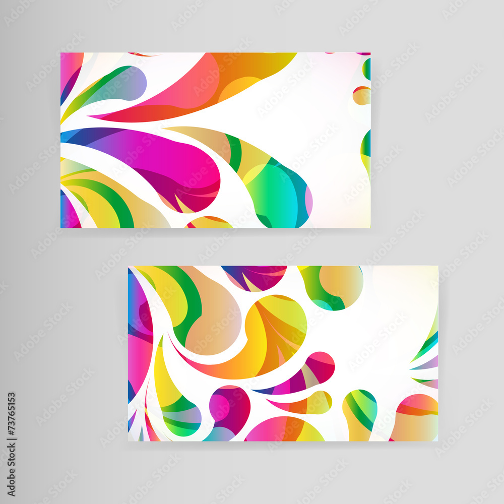 Sample business card with bright teardrop-shaped arches. Sample business card with bright teardrop-shaped arches.