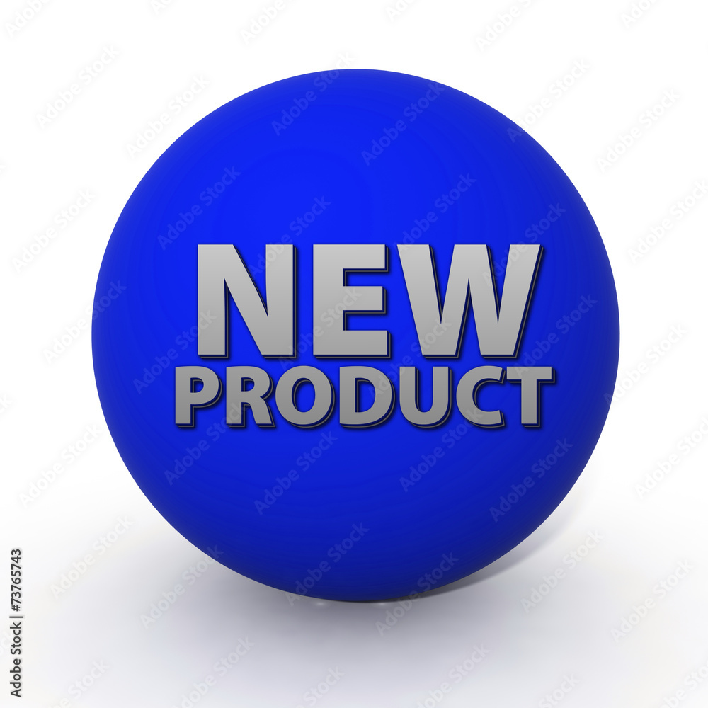 new product circular icon on white background