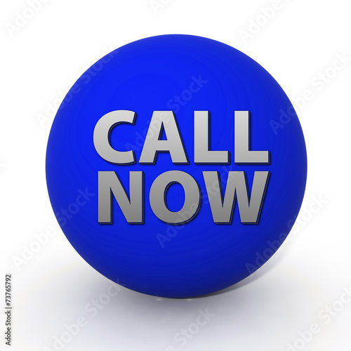 call now circular icon on white background