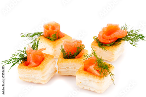 Salmon fillet in pastries