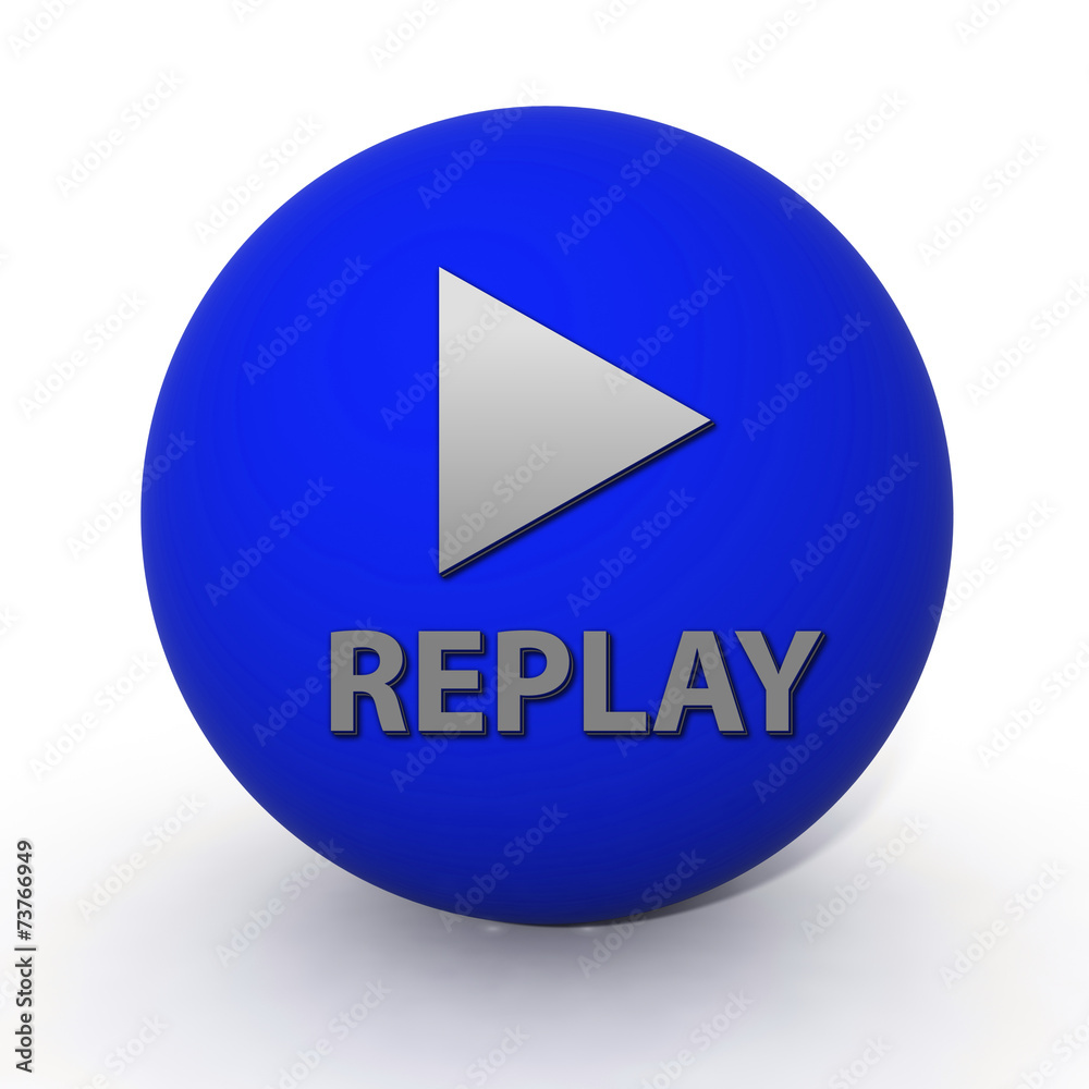 Replay circular icon on white background Replay circular icon on white background