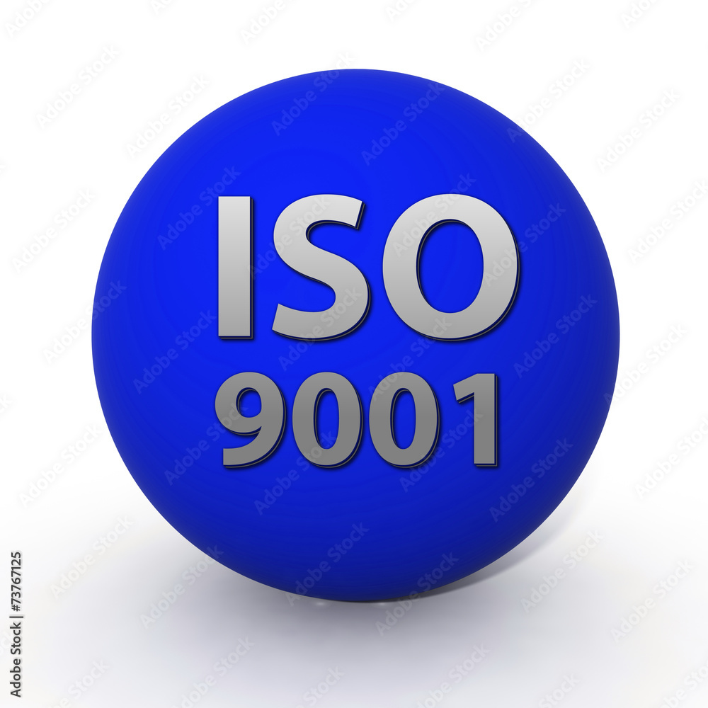 Iso 9001 circular icon on white background Iso 9001 circular icon on white background